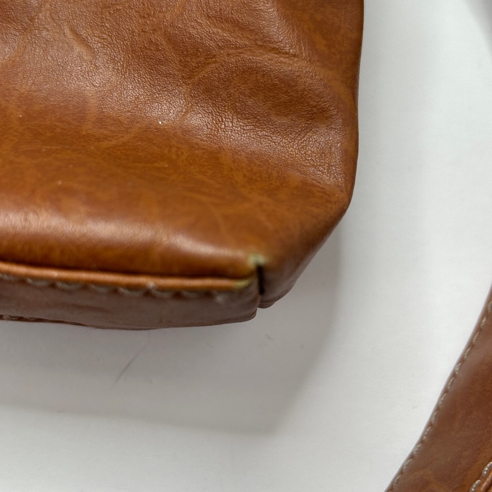Nine West Brown Crossbody Bag Studs Zippers & Buckles Double Handle Purse - Picture 10 of 16